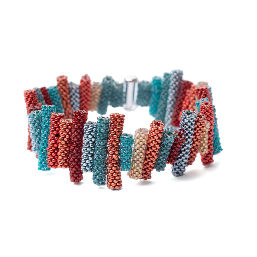Iona Bracelet in Turquoise Red and Gold