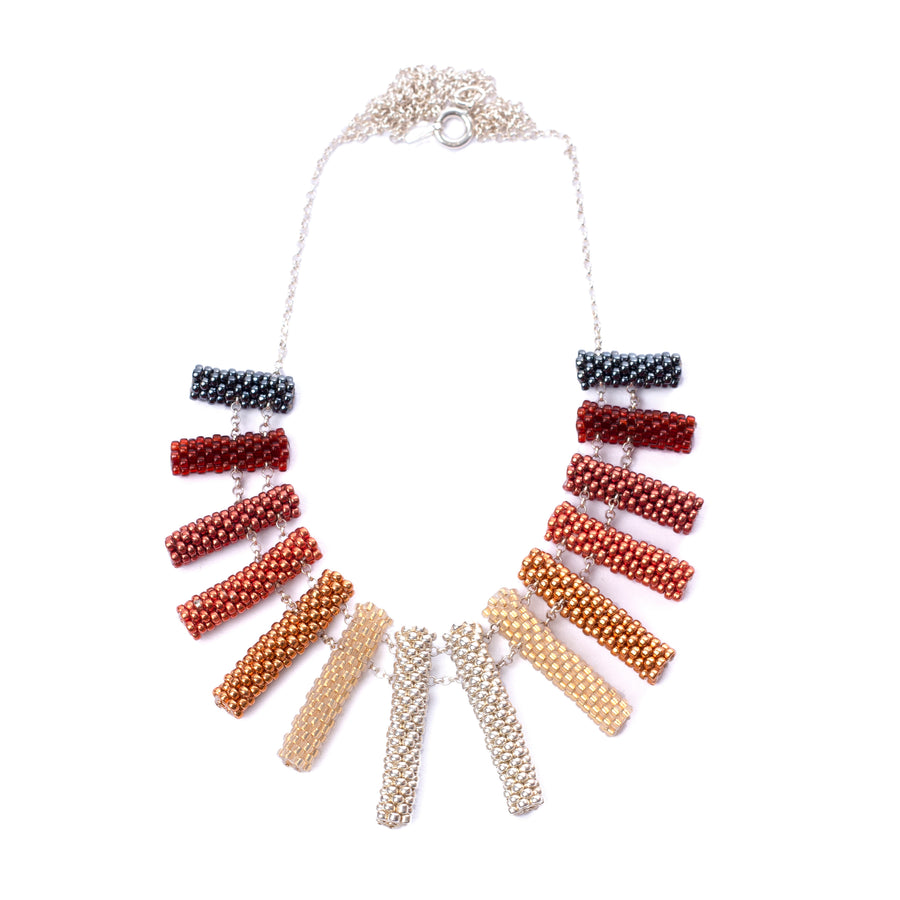 Iona Necklace in Red Gold and Silver